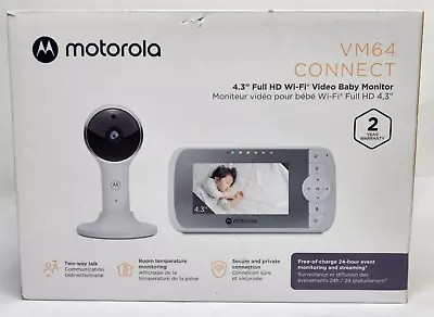 Motorola VM64 Connect 4.3” Full HD Wi-Fi Video Baby Monitor - White • $54