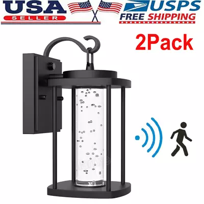 2 Pcs New Outdoor Wall Lights Motion Sensor Dusk To Dawn Exterior Lamp Fixtures • $45.69