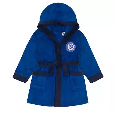 Chelsea FC Baby Dressing Gown Toddler Robe Hooded Fleece OFFICIAL Gift • £12.99
