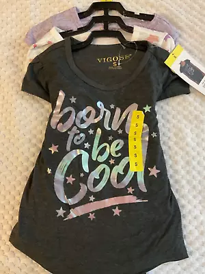 3 Short Sleeve Girls' Size 6-7 Stylish  Shirts By Vigoss-NEW WITH TAGS! • $8.99