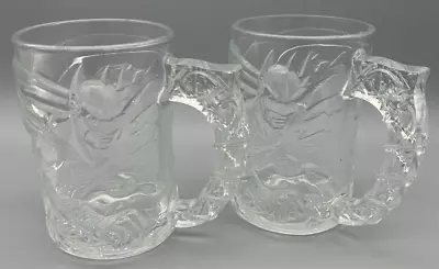 Vintage 1995 McDonald's DC Comics 3D Batman Forever Glass Drinking Mugs Pair • $16.95