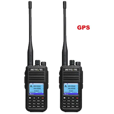 $219.99 • Buy 2*DMR Dual Band Retevis RT3S GPS Ham Radio Walkie Talkie 2000mAh 2Way Radio