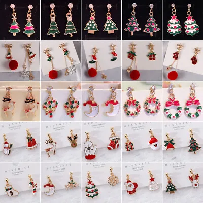 Fashion Christmas Tree Deer Stud Earrings Drop Dangle Women Jewellery Wholesale • $1.63