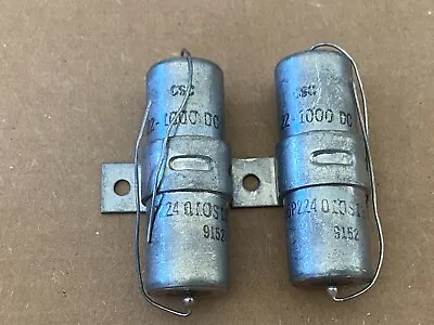 2 NOS Vintage .22 Uf 1000v Sprague Vitamin Q PIO Capacitors Oil 196P 1kv CSC • $75