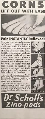Vintage Print Ad 1937 Dr. Scholl's Zino-Pads Corns Callouses Bunions Podiatrist • $8.77