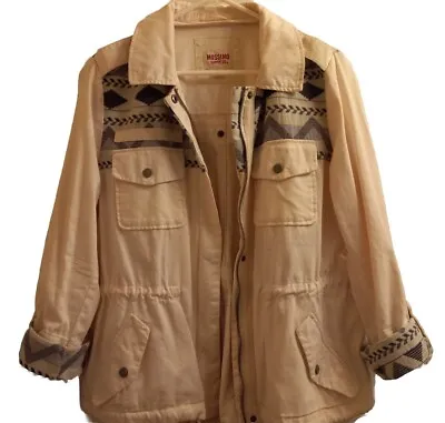 Mossimo Supply Co Womens XL Beige Jacket W/Blue Sky Southwestern Accents • $13.90