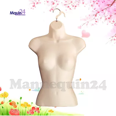 $32.57 • Buy Female Mannequin Form & Hanger, Body Torso Display Women Dress Shirt - Flesh