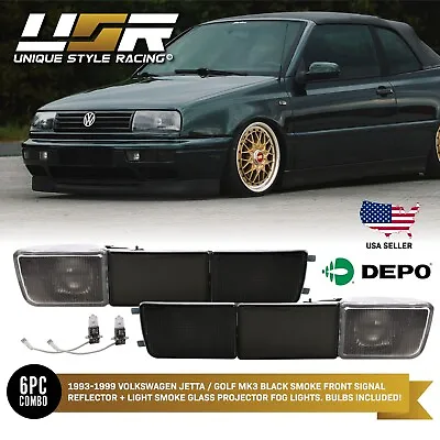 DEPO Smoke Projector Fog Lights For 1993-1999 Volkswagen VW Jetta/Golf Mk.3 Mk3 • $109.95