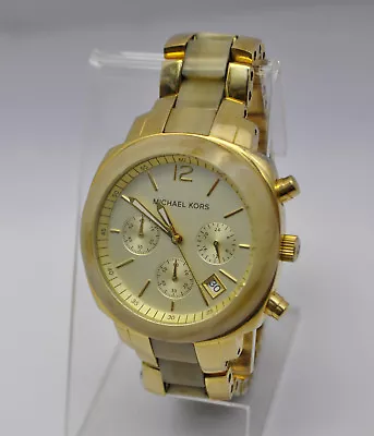 Michael Kors MK5247 Womens Two-Tone Wolcott Steel & Horn Plastic Watch • $89.95