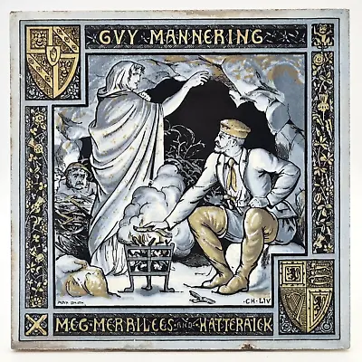 RARE LARGE 8  MINTON GUY MANNERING TILE By JOHN MOYR SMITH  • £125