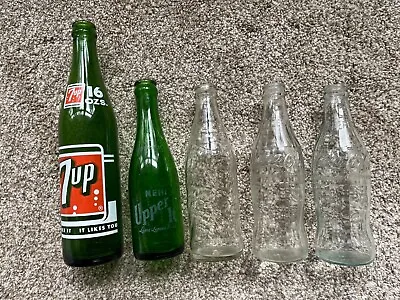 Antique Vintage Lot Of 5 Soda Pop Bottles 7up Nehi Upper Pepsi Coca Cola Coke • $19.99