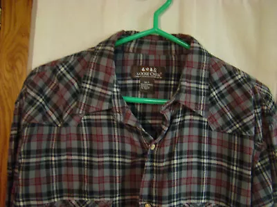 Moose Creek Western Pearl Snap Flannel Shirt Mens Size 3XLT Plaid Long Sleeve • $7.88