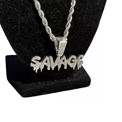 Savage Pendant Necklace For Men Women Hip Hop Rap Jewel • $10.70