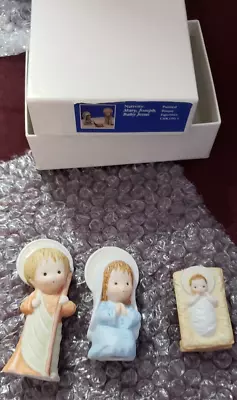 Mary Hamilton Bisque Mary Joseph Jesus Nativity Christmas Hallmark 1981 Box • $34.99