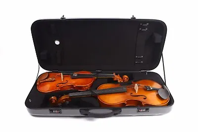 1 Pcs Double Violin Case Viola Case 4/4 17inch Carbon Fiber Box Strong Handle • $300