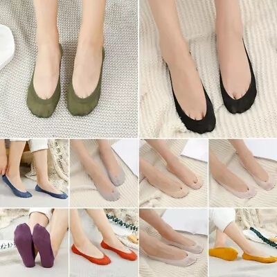 Woman Footsies Shoe Liners Invisible Socks Anti-Slip Silky Sheer One Size New • £3.10