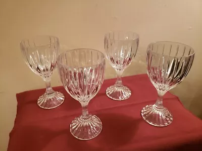 4 Mikasa Crystal Park Lane Wine Water Goblets Glasses 6 3/4” W/Box SN101 • $30