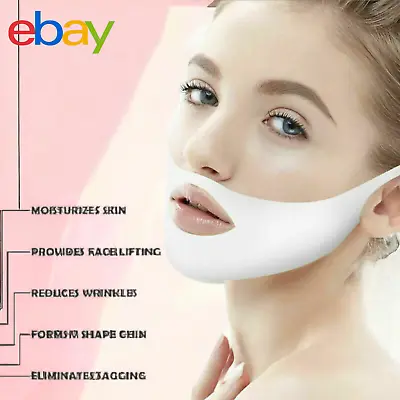 Double Chin Reducer V Line Lifting Face Mask V Shape Slimming Firming Mask UK • £2.99