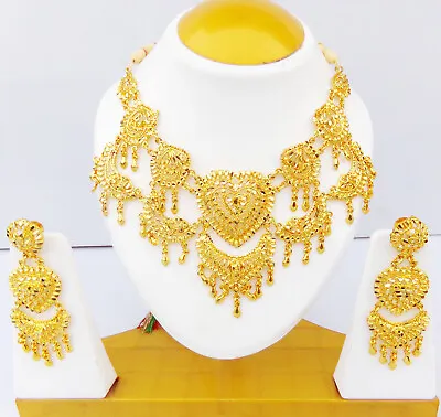 $26.85 • Buy Indian Necklace Fashion Gold Plated Wedding Bridal Women Jewelry Bollywood Set