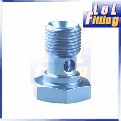 Banjo Bolt M14x1.25mm Thread Metric Aluminium Banjo Bolt Adapter Blue • $4.70