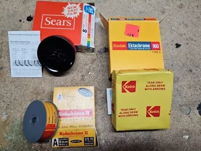 3 Rolls 8mm Film Cartridges KODAK Ektachrome Kodachrome II Sears Daylight • £25.82