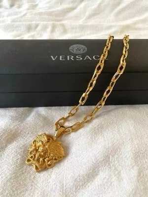 Versace Medusa  Ecklace Chain With Box Colo Gold Men's Authentic • $369.99