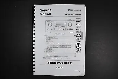 Marantz SR6001 AV Surround Receiver Service Manual • $19.99