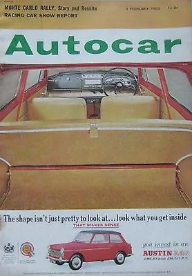 £6.99 • Buy Autocar Magazine 1/2/1963 Featuring Monte Carlo Rally Report