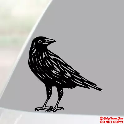 CROW RAVEN BIRD Vinyl Decal Sticker Car Window Wall Bumper Animal Nevermore Poe • $2.99