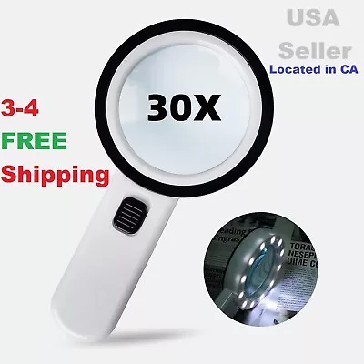 Magnifying Glass With Light 30X Handheld Magnifying Glass 12 LED Illuminated • $15.99