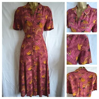 £23.99 • Buy New White Stuff Renee Shirt Dress £79 Midi Collared Plum Multicoloured Sz 8 - 24