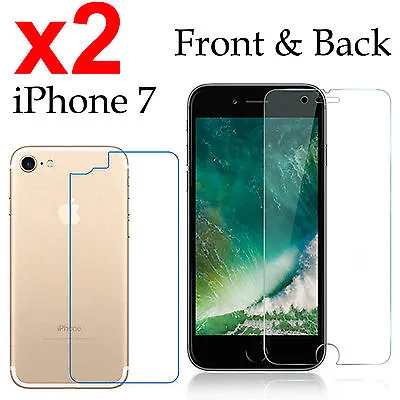 $4.99 • Buy X2 Anti-scratch Soft PET Film Screen Protector For Apple Iphone 7 Front And Back
