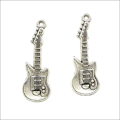 50X Guitar Musical Instruments Antique Silver Charms Pendants For Jewelry Making • $4.36