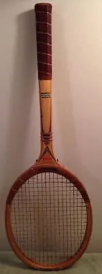 Vintage MacGregor Fleetwood Tennis Racket Brown Balls Net Court Sports Athlete • $19.95