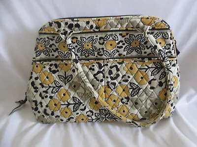 Vera Bradley Quilted Whitney Yellow Black Handbag Zip VGUC • $25