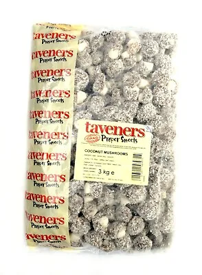 Taveners Coconut Mushrooms 3kg - Traditional Pick N Mix Sweets • £19.99