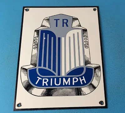 Vintage Triumph Porcelain Gas Automobile Service Station Motorcycles Pump Sign • $147.47