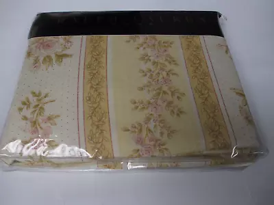 VTG Ralph Lauren RUPERT Linen/Cotton Stripe Neutral Floral Fitted Sheet - Queen • $299.99