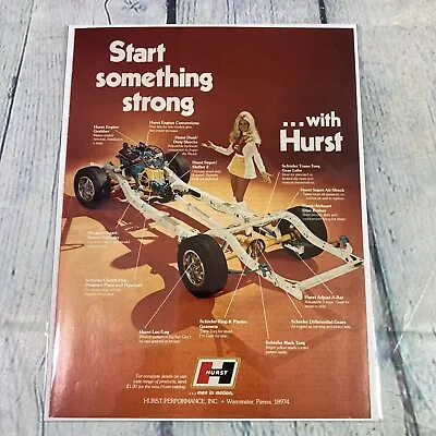 Vtg 1973 Print Ad Hurst Car Parts Sexy Lady Hot Street Rod Magazine Page Paper • $10.49