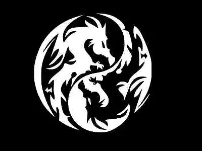 TRIBAL DRAGON YIN YANG Vinyl Decal Car Wall Window Sticker CHOOSE SIZE COLOR • $6.84