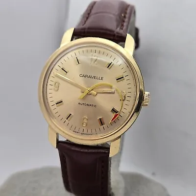 Vintage BULOVA Caravelle Men's Automatic Watch Rocket Second Hand Germany 1975 • $199