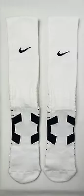 Nike Elite Vapor Cushioned Football Socks Over The Calf Sz Xl 12-15 White/black • $19.98