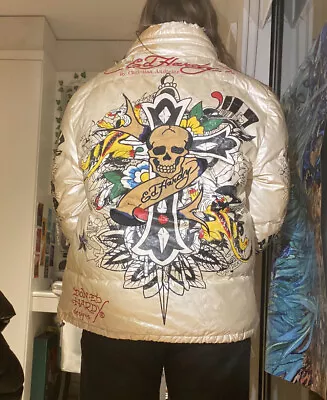 Ed Hardy By Christian Audigier Puffer Jacket Coat - Damaged • £300