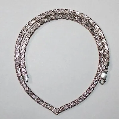 Sterling Silver V Shaped Riccio Chain Necklace • $40