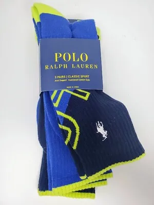 Polo Ralph Lauren Tonal Brights Crew Socks 3pk – Assorted Color (Size 10-13) • $22.50