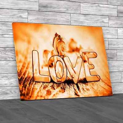 Rose Love Saying Orange Canvas Print Large Picture Wall Art • £14.95