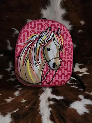 Girls Pink Horse Western Themed Backpack 11 X10 X4  • $15