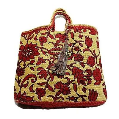 Handmade Jute Bag Vintage Kilim  Jute Tote Bag Sisal Bag Jute Market Bag • $111.50