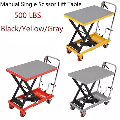 Hydraulic Lift Table Cart 500 Lbs Manual Single Scissor Lift Table 9  - 28.5  • $200.19