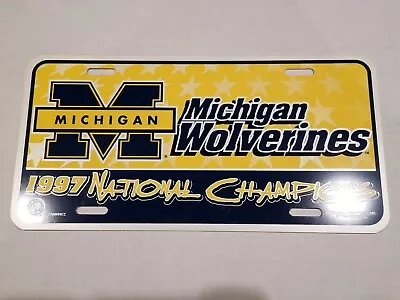 Vintage 1997 Michigan Wolverines NCAA Football Champions Plastic License Plate • $7.95